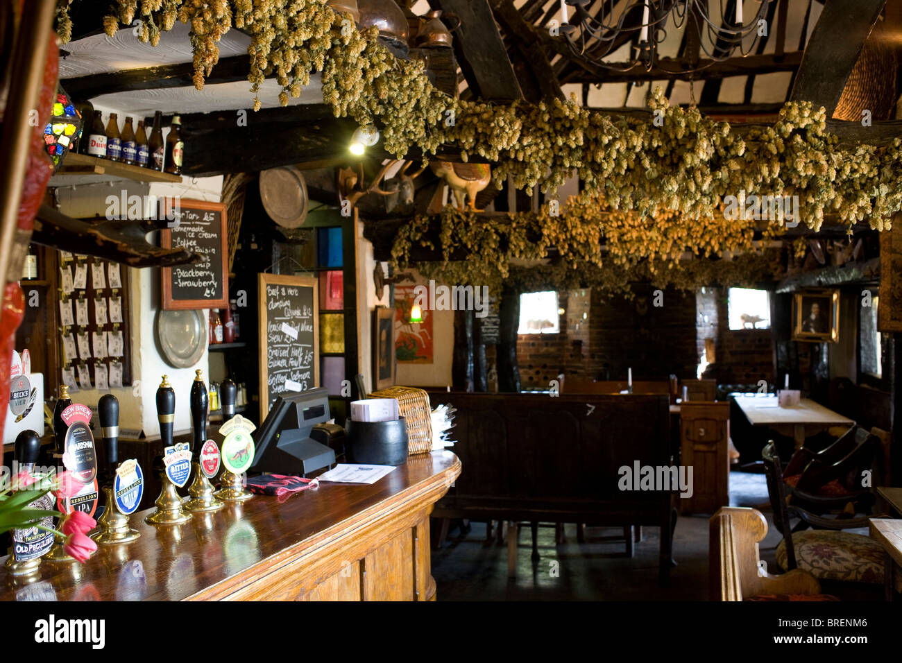 The Royal Standard Pub near London. The pub has a traditional seventeenth century theme. Stock Photo