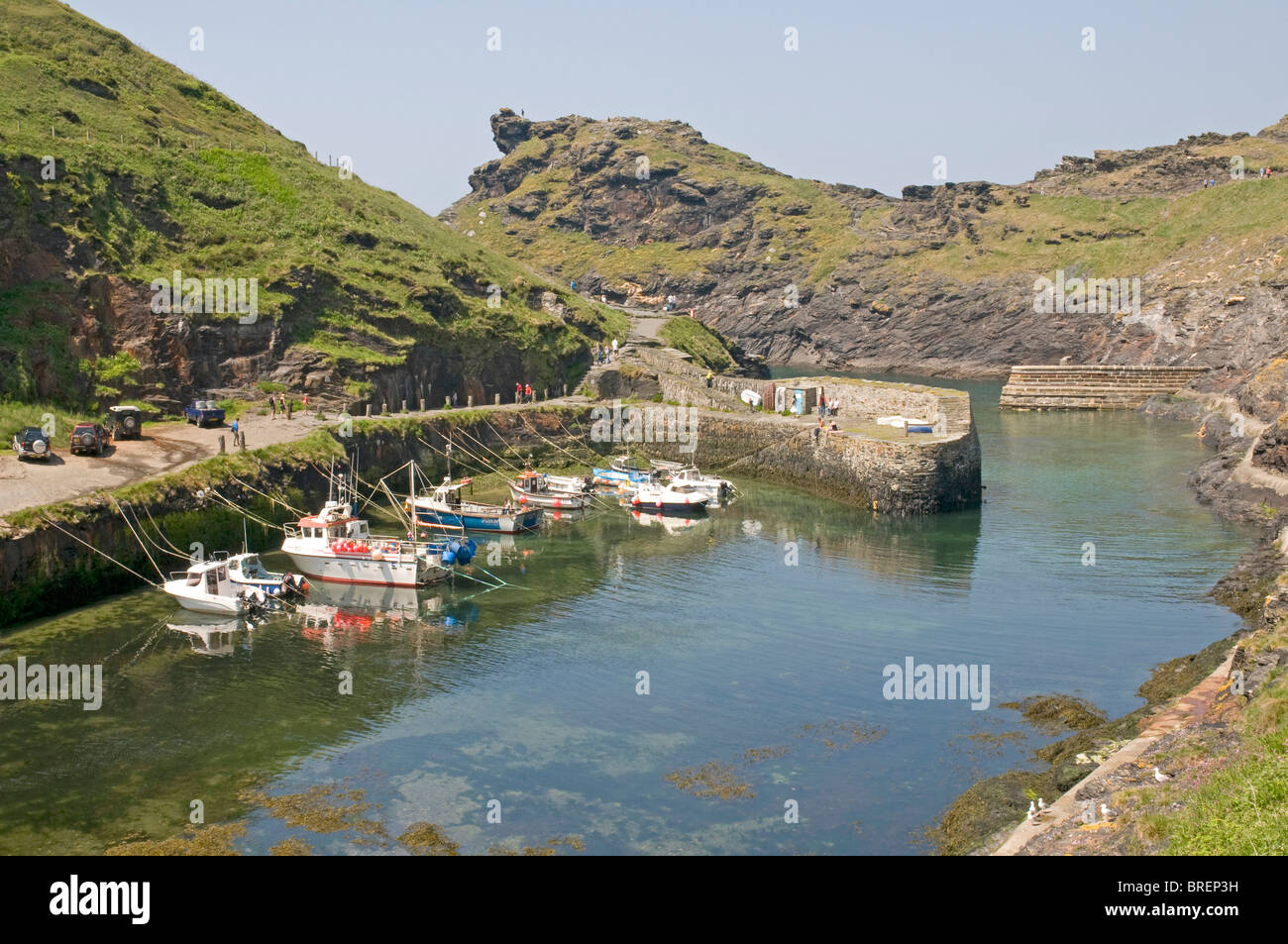 The harbour area at Boscastle on the north Cornwall coast Stock Photo