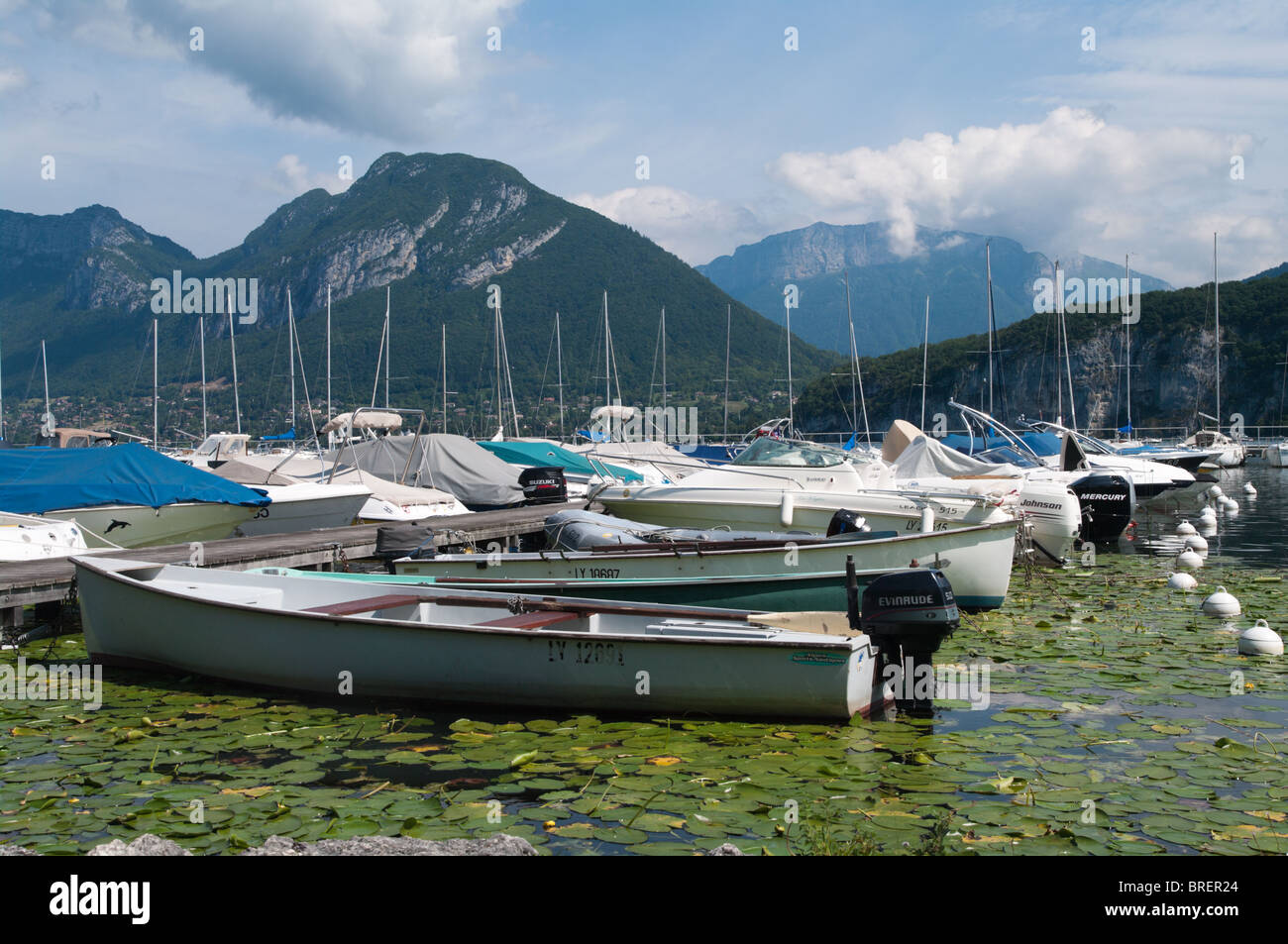 Harbour at Saint Jorioz on Lake Annecy Stock Photo