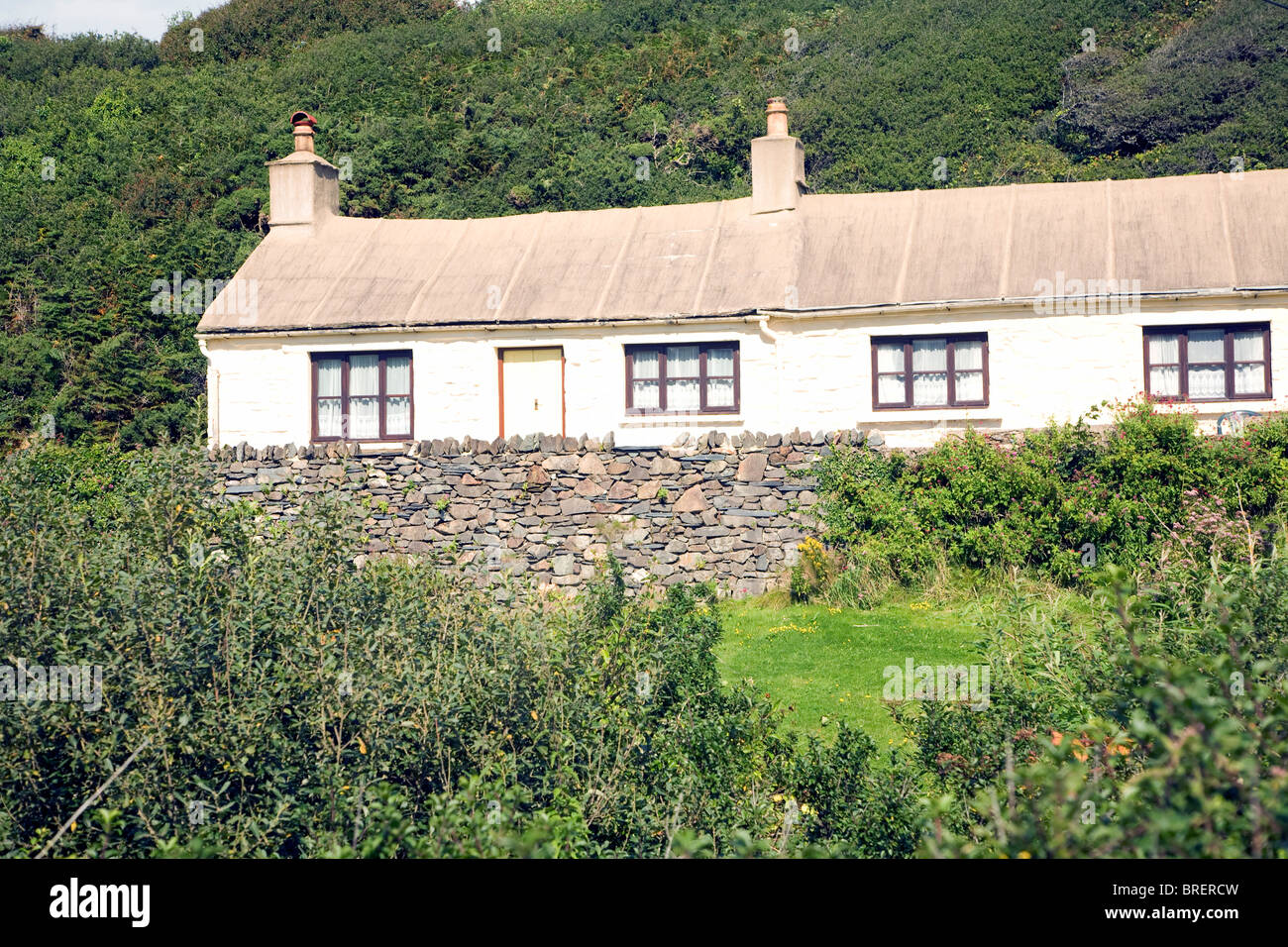 Row of old mill cottages, Trefin, Pembrokeshire, Wales Stock Photo Alamy