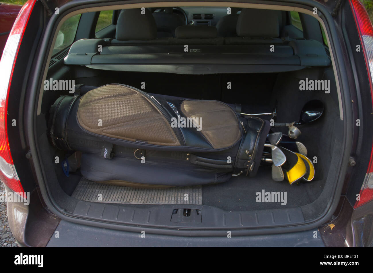 Golf bag in trunk of car Finland northern Europe Stock Photo - Alamy