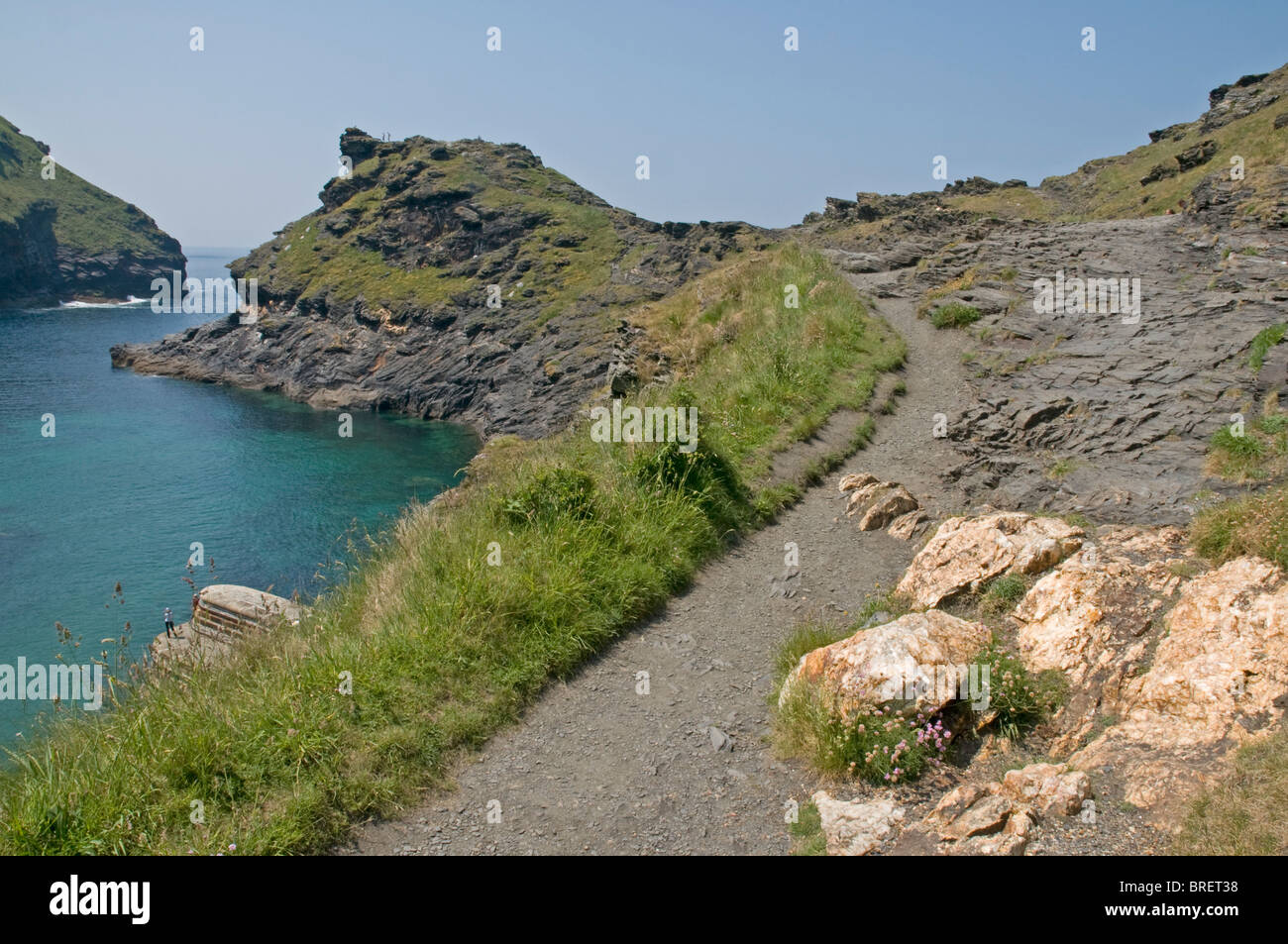 Penally Point by Boscastle harbour on the coast path in north Cornwall Stock Photo