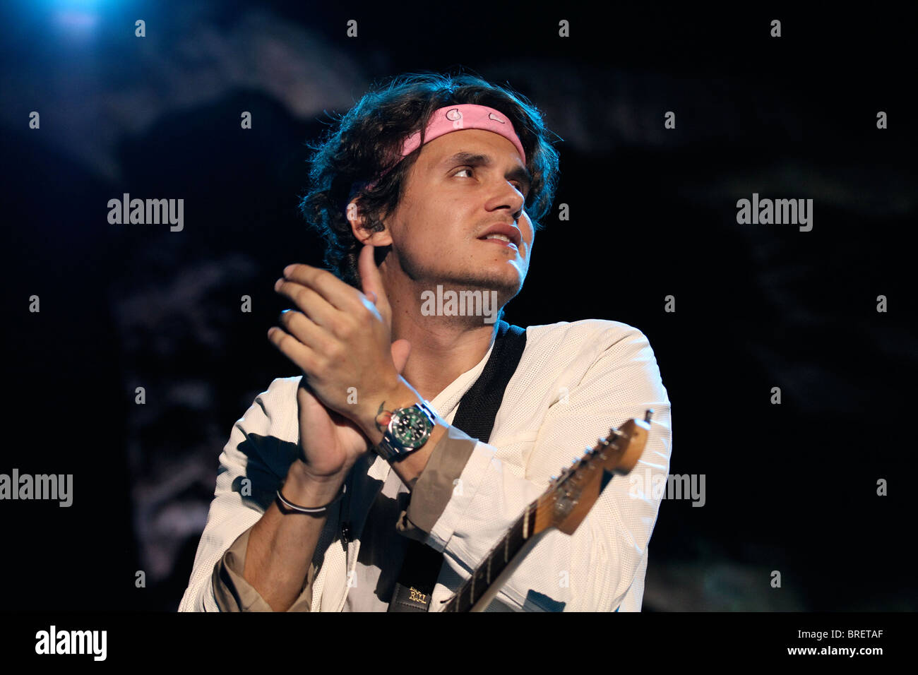 John Mayer performing at Red Rocks Amphitheater Stock Photo