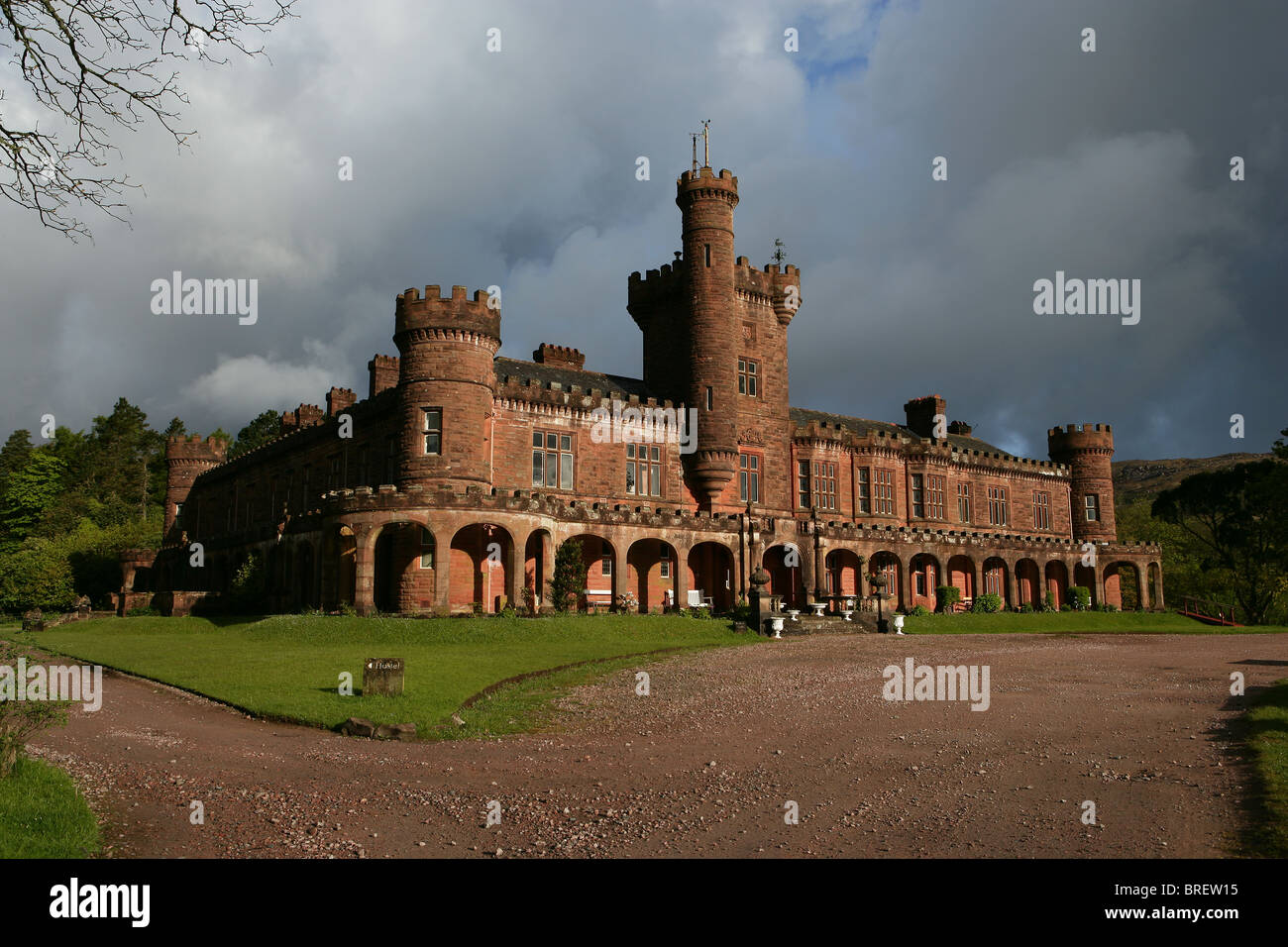 Exterior view of Kinloch Castle, Rum (Rhum), Scotland Stock Photo Alamy