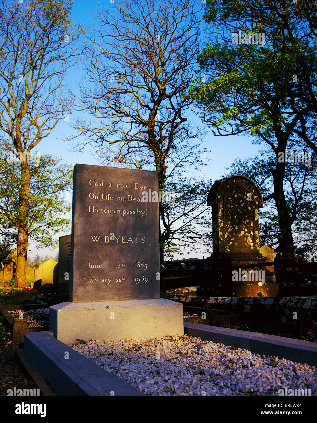 Tombstone Of W.B.Yeats, St. Columba's Church, Co Sligo, Ireland Stock Photo