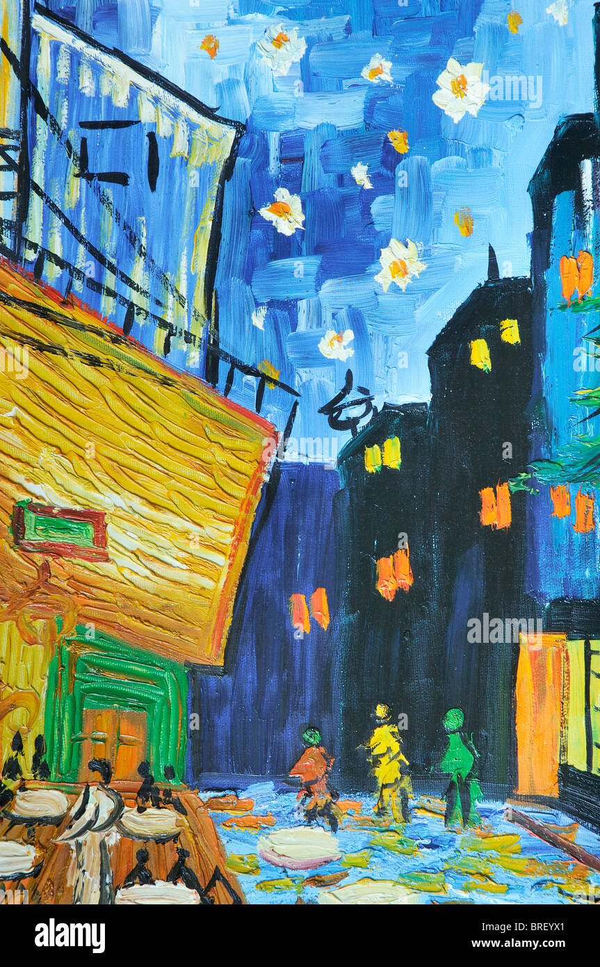 Detail of a Vincent van Gogh style painting Stock Photo