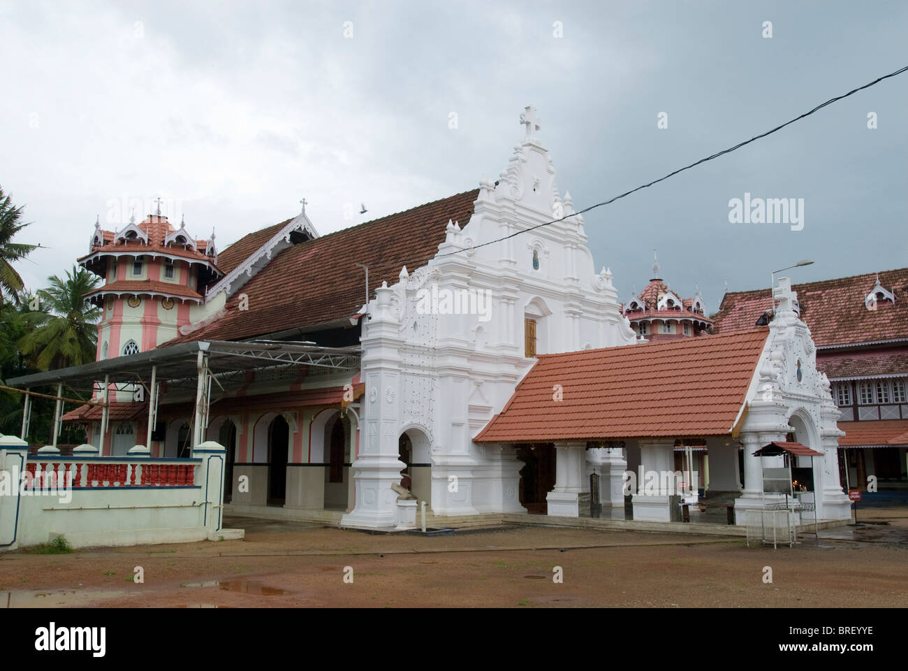 St. Mary's Nadamel Marth Mariam Church in Tripunithura was founded around 12th century A.D.Kerala. Stock Photo