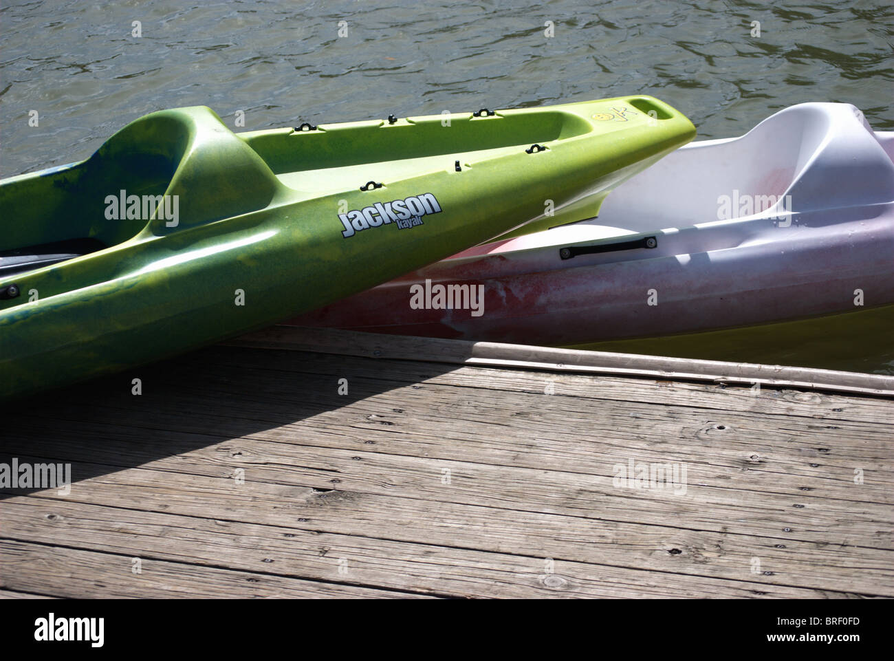 Kayaks at Fairport boat rental on the Erie Canal Stock Photo Alamy