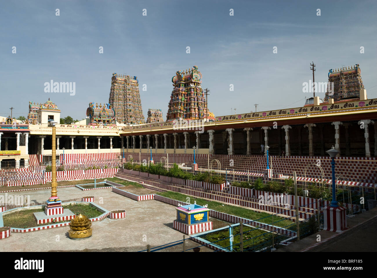 Meenakshi temple(Hindu;Saivite) and Golden lotus tank in Madurai;Tamil