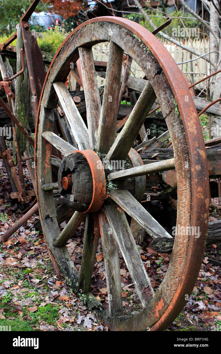 BROKEN DOWN CARRIAGE AND WAGON WHEELS WALHALLA VICTORIA AUSTRALIA BDA