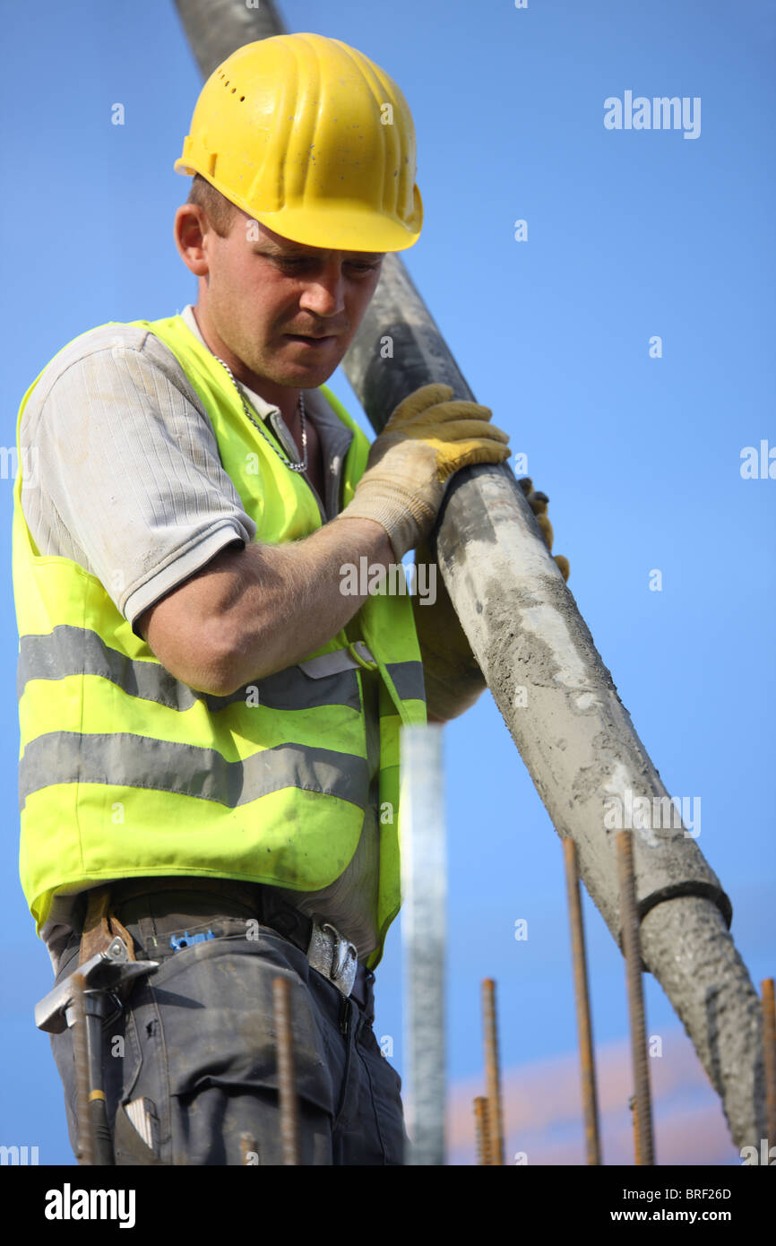 DEU, 20100907, Bauarbeiter auf einem Geruest Copyright (c) Gerhard Leber Stock Photo