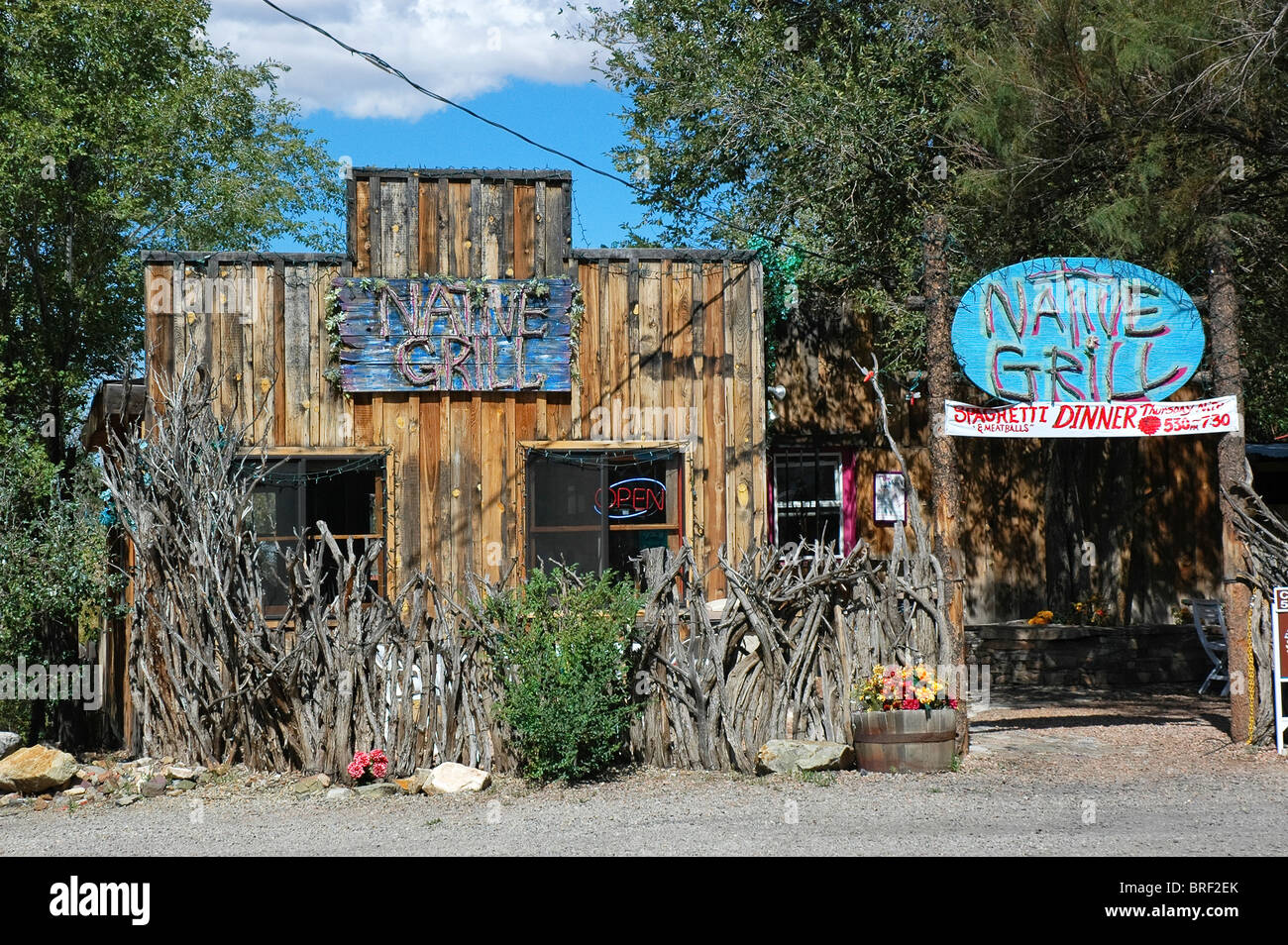 rustic restaurant in the tiny town of Madrid, New Mexico, along the