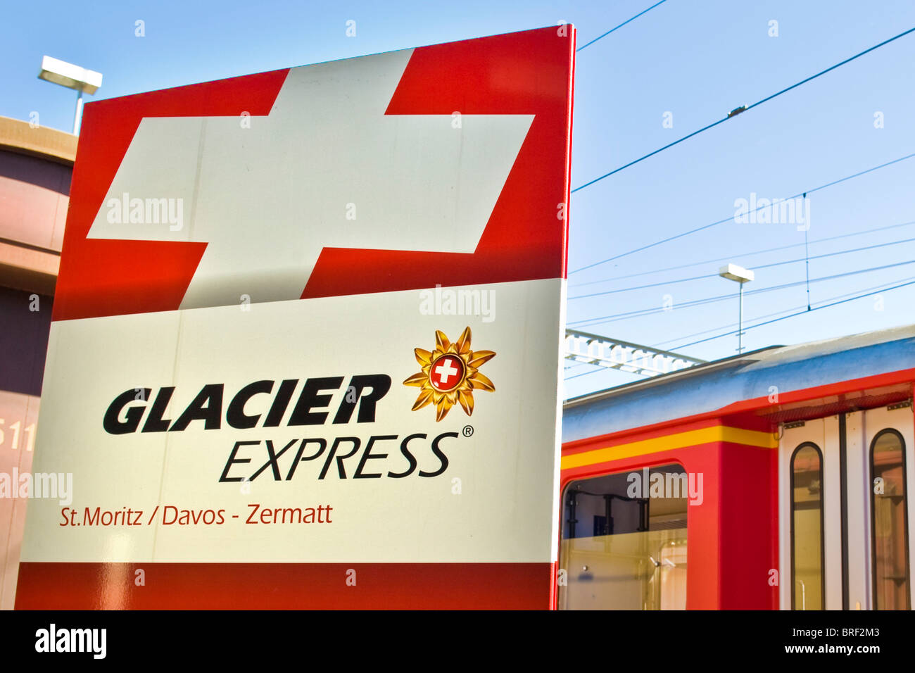 Railway station, St. Moritz, Switzerland Stock Photo Alamy