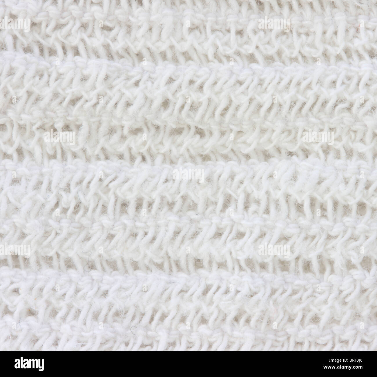 Close up view of white knit fabric texture gauze / mull detail Stock