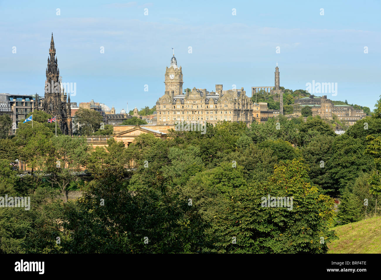 East End of Princes Street, Edinburgh, Scotland Stock Photo