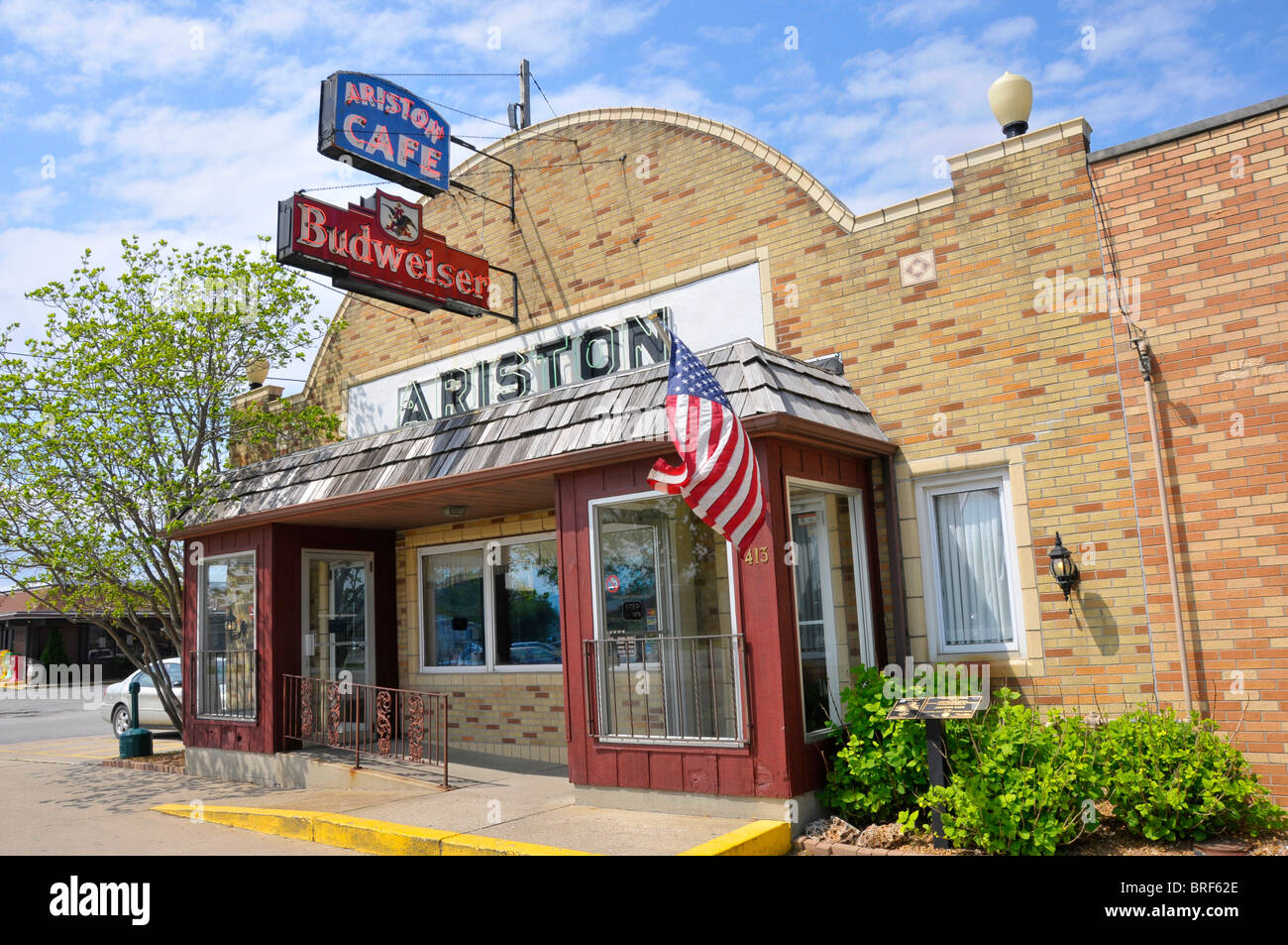 Historic Ariston Cafe along Route 66 Litchfield Illinois Stock Photo