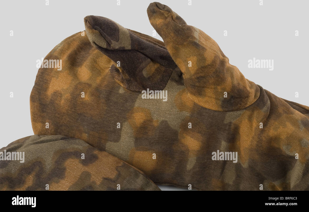 Schutzstaffel, Paire de gants camouflée de la Waffen SS, modèle dit 'Feuilles de chêne'., , Stock Photo
