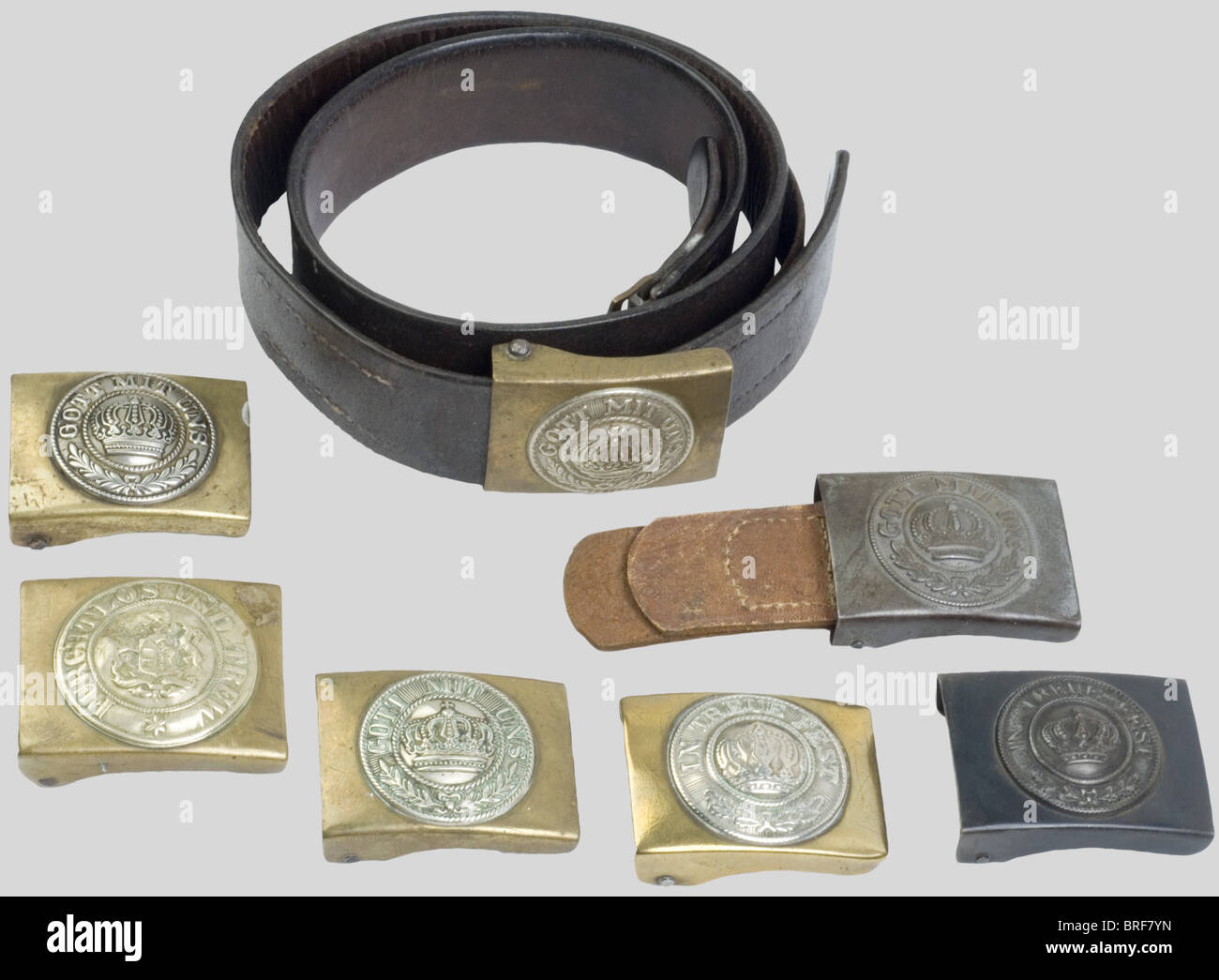 A group of first world war belt buckles hires stock photography and