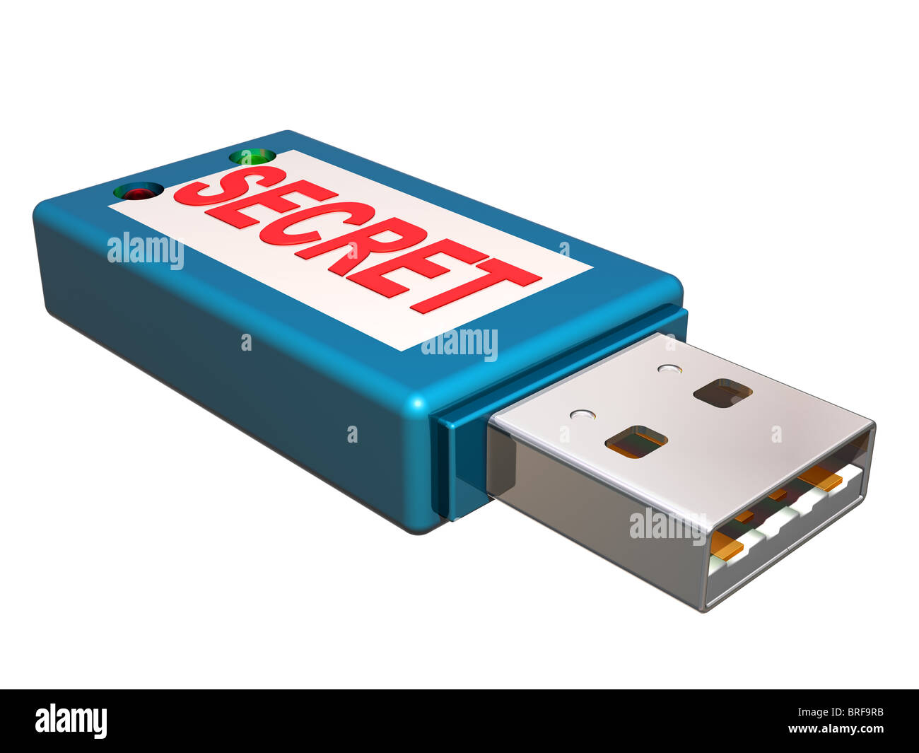 Isolated illustration of a memory stick containing secret information Stock Photo