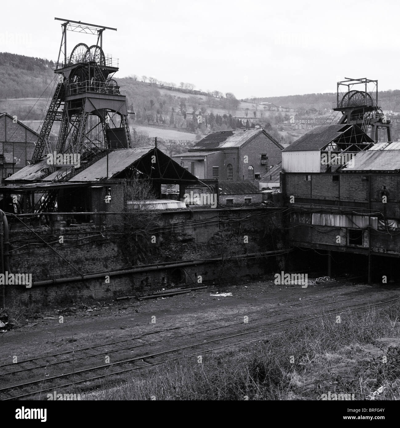 Disused Celynen South colliery near Newbridge Gwent South Wales UK Stock Photo