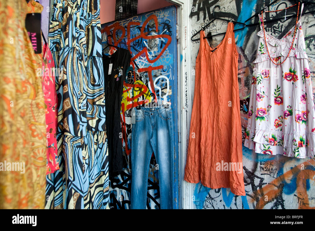 secondhand clothing shop, Brunswick Street, Fitzroy, Australia Stock
