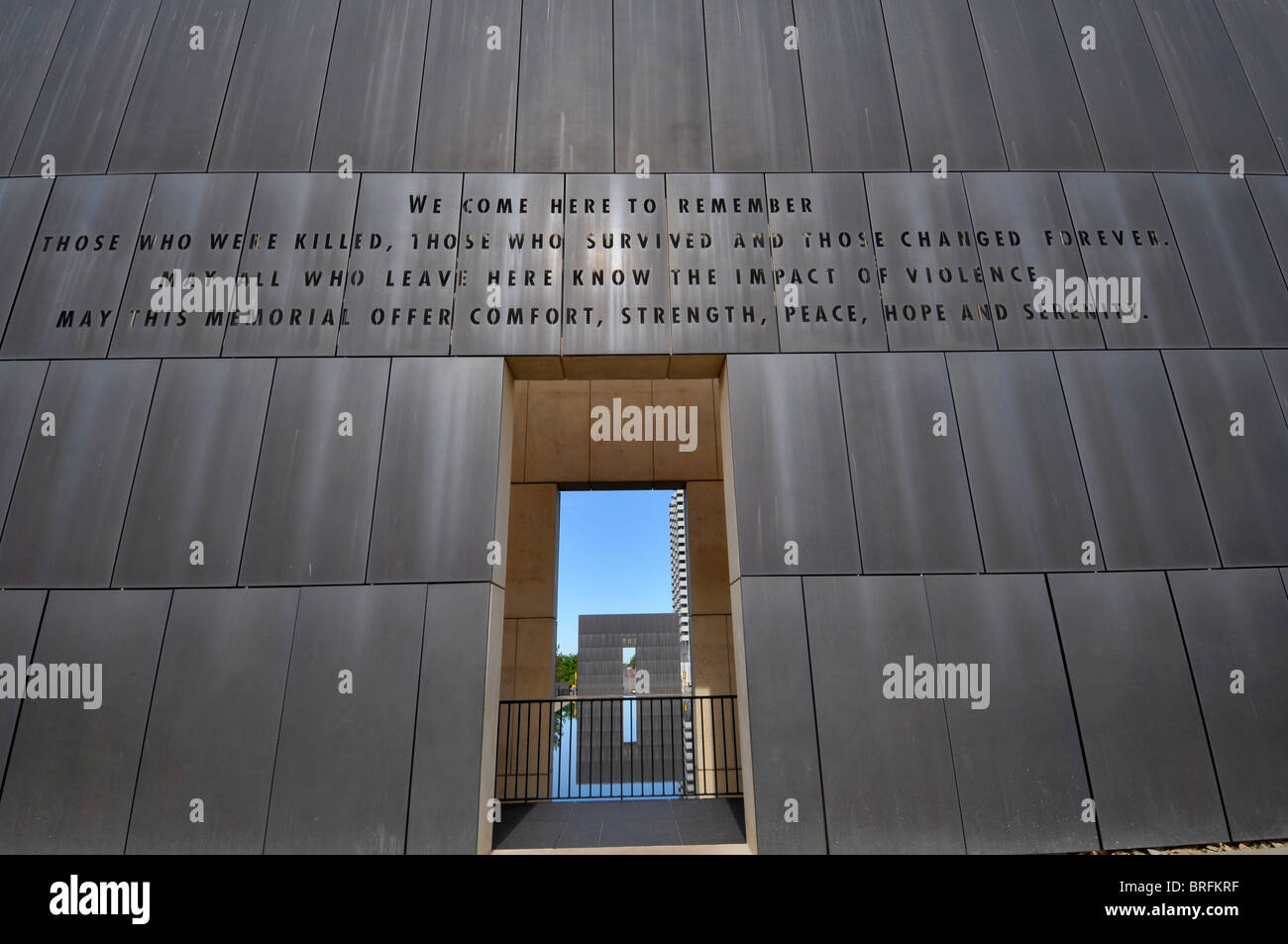 Wall of Oklahoma City National Memorial Bombing Site Alfred P Murrah