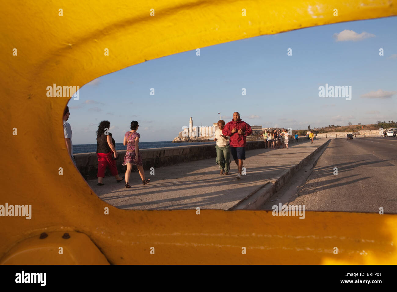 HAVANA: MALECON VIEW FROM COCOTAXI Stock Photo