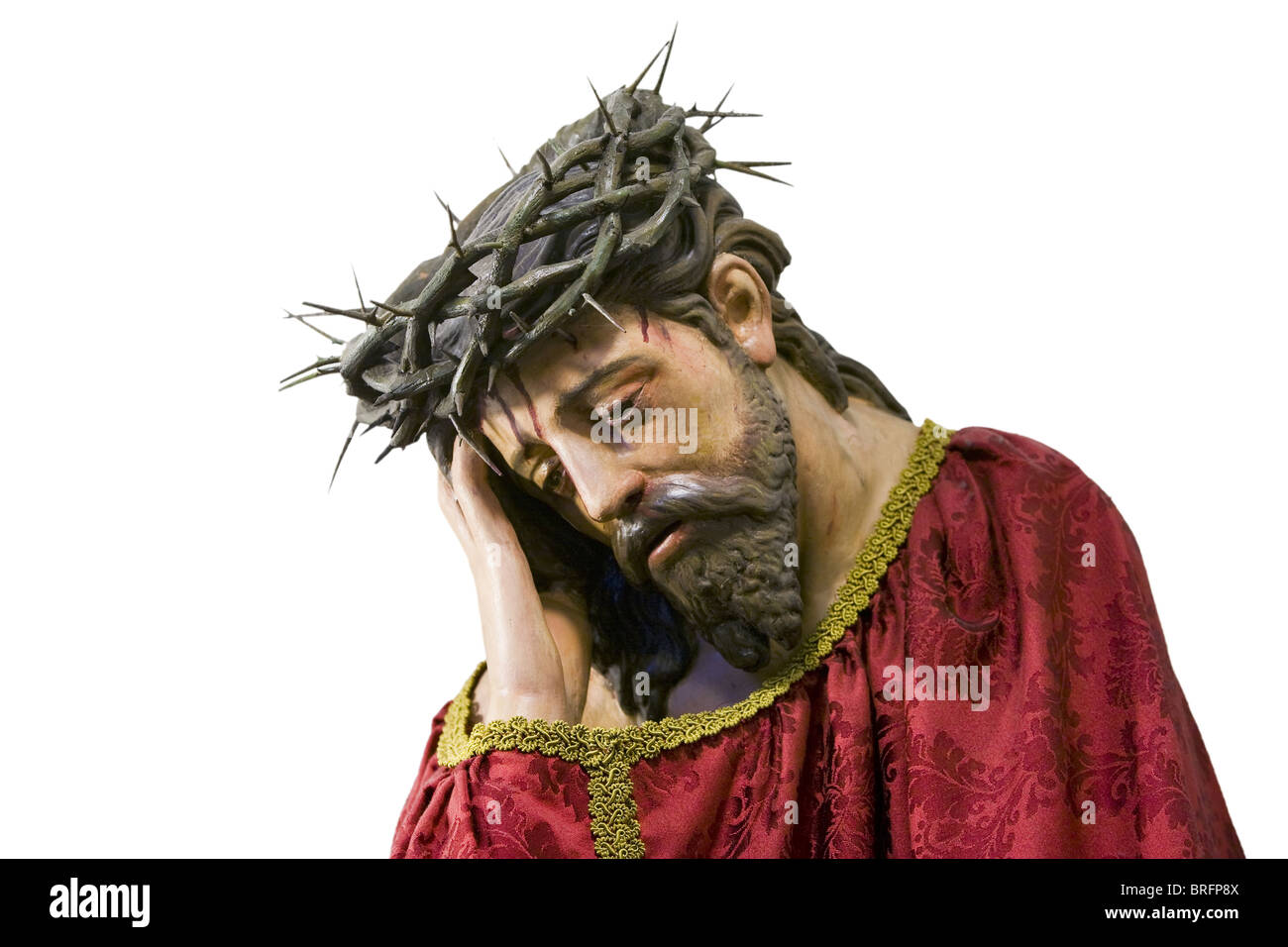Jesus Christ with crown of thorns Stock Photo