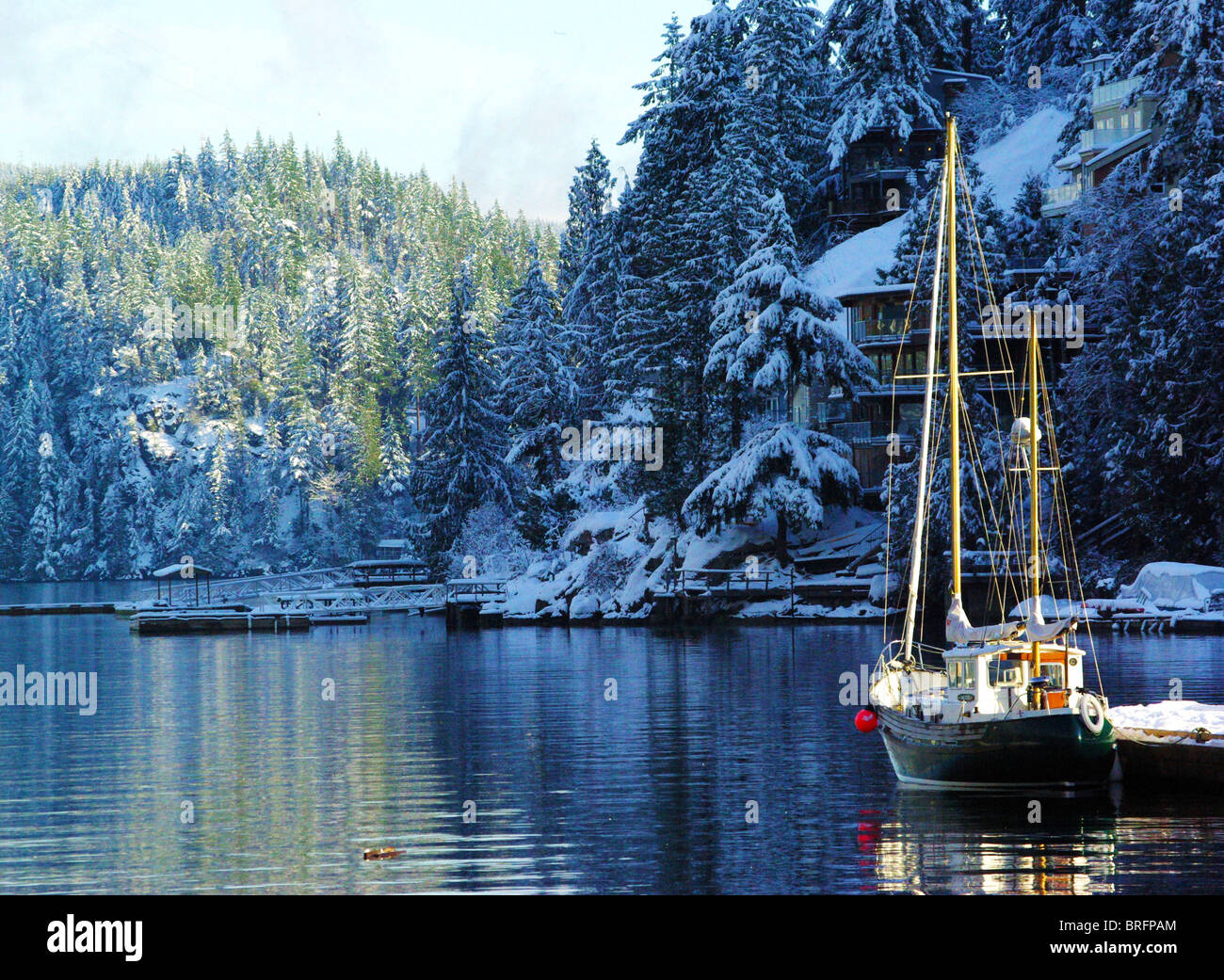 Winter in Deep Cove Stock Photo