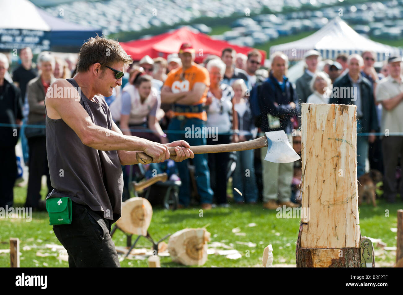 Wood chopping competition. Westmorland Agricultural Show Stock Photo