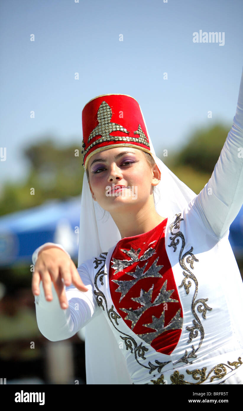 Turkish woman wearing traditional 