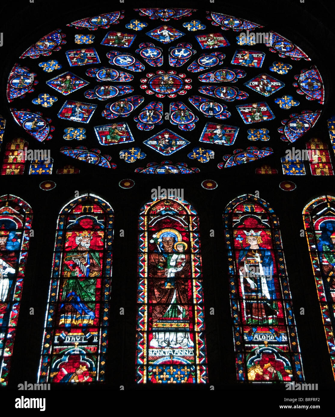 The North Rose Window Chartres Cathedral France Stock Photo