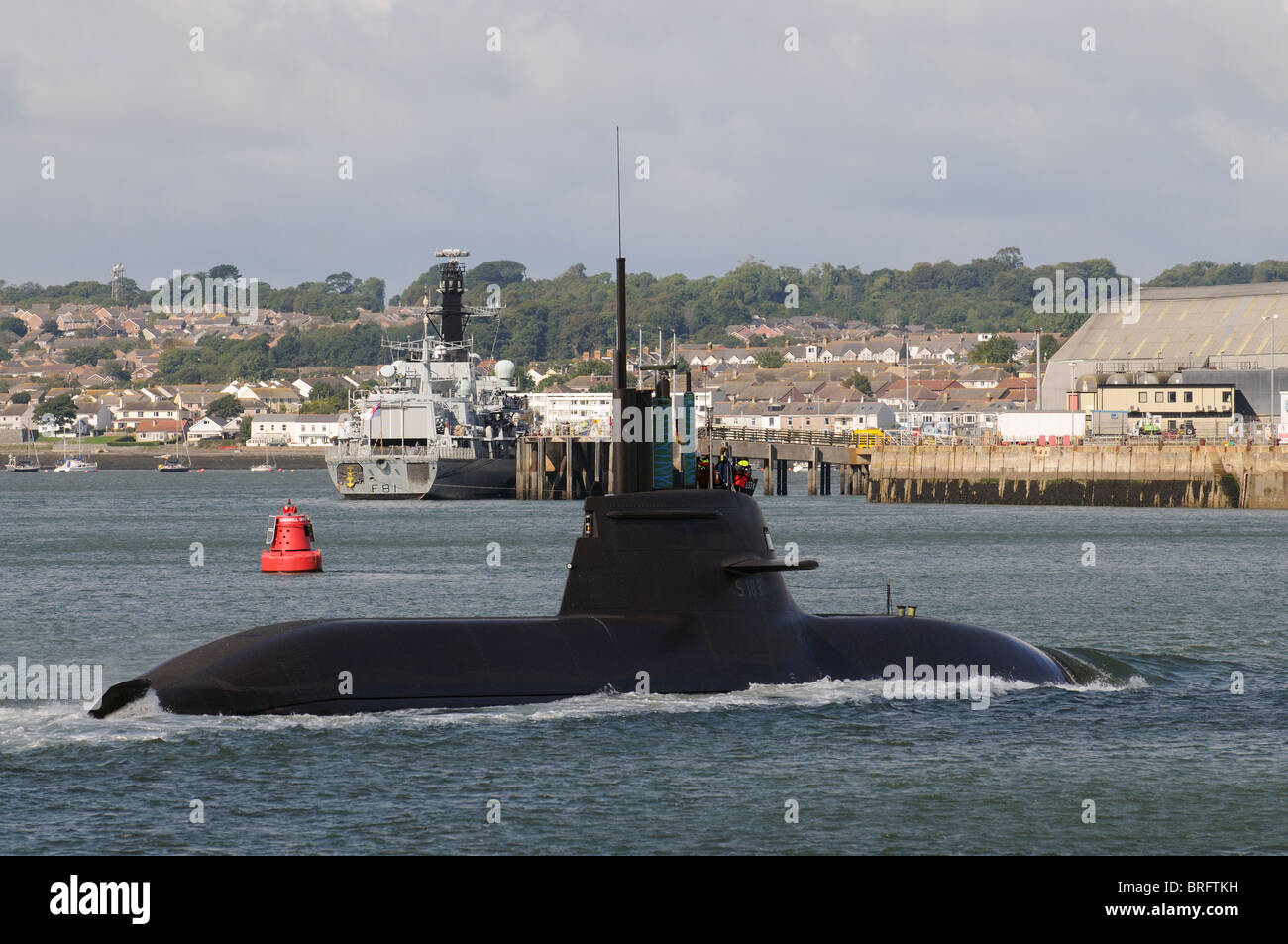German Navy U33 submarine with officers on the conning tower of the