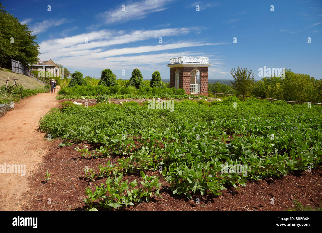 The restored Thomas Jefferson vegetable garden at Monticello, Virginia, USA. Stock Photo