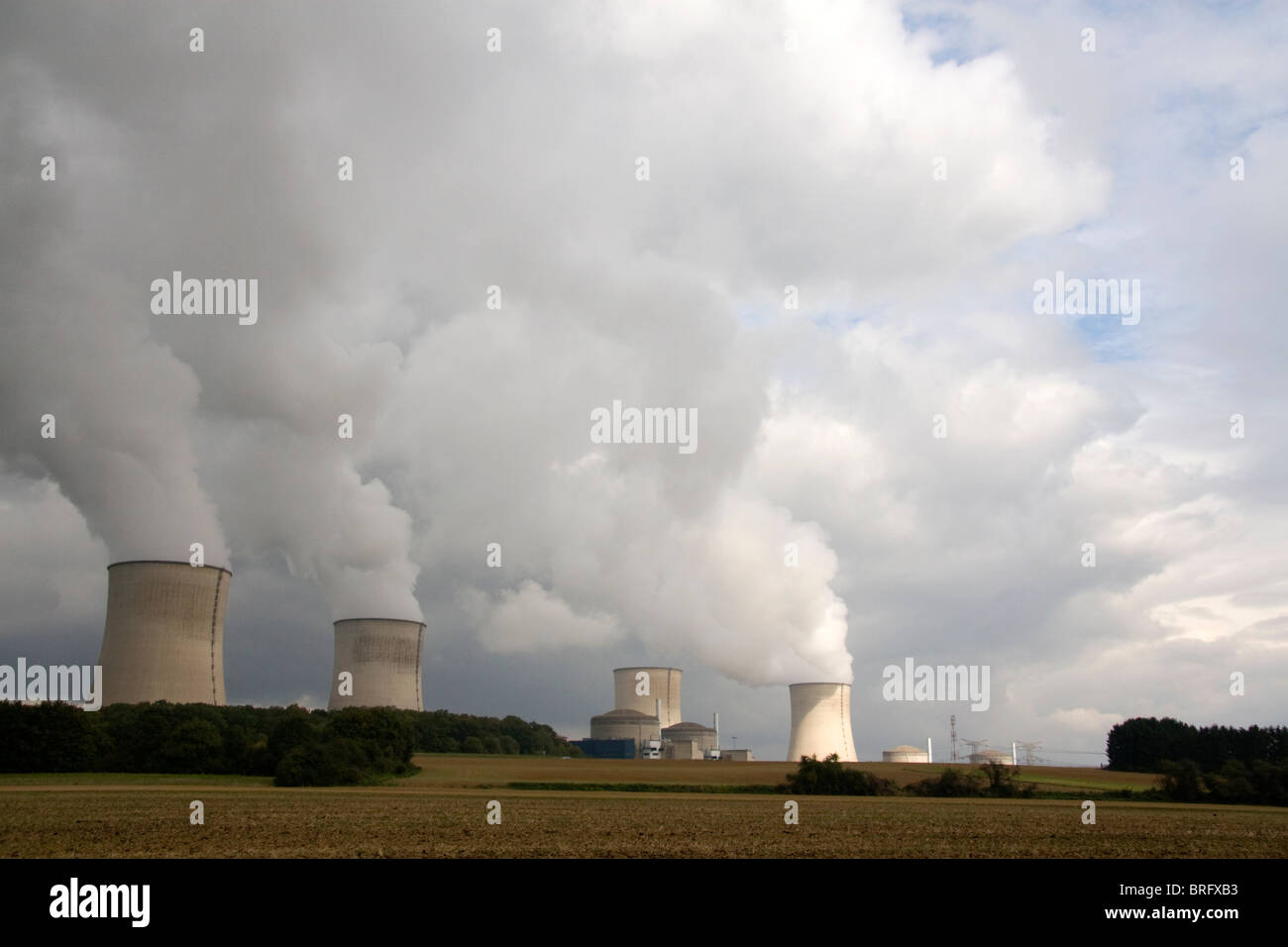 The Cattenom Nuclear Power Plant located in the Cattenom commune along the Moselle River in France. Stock Photo