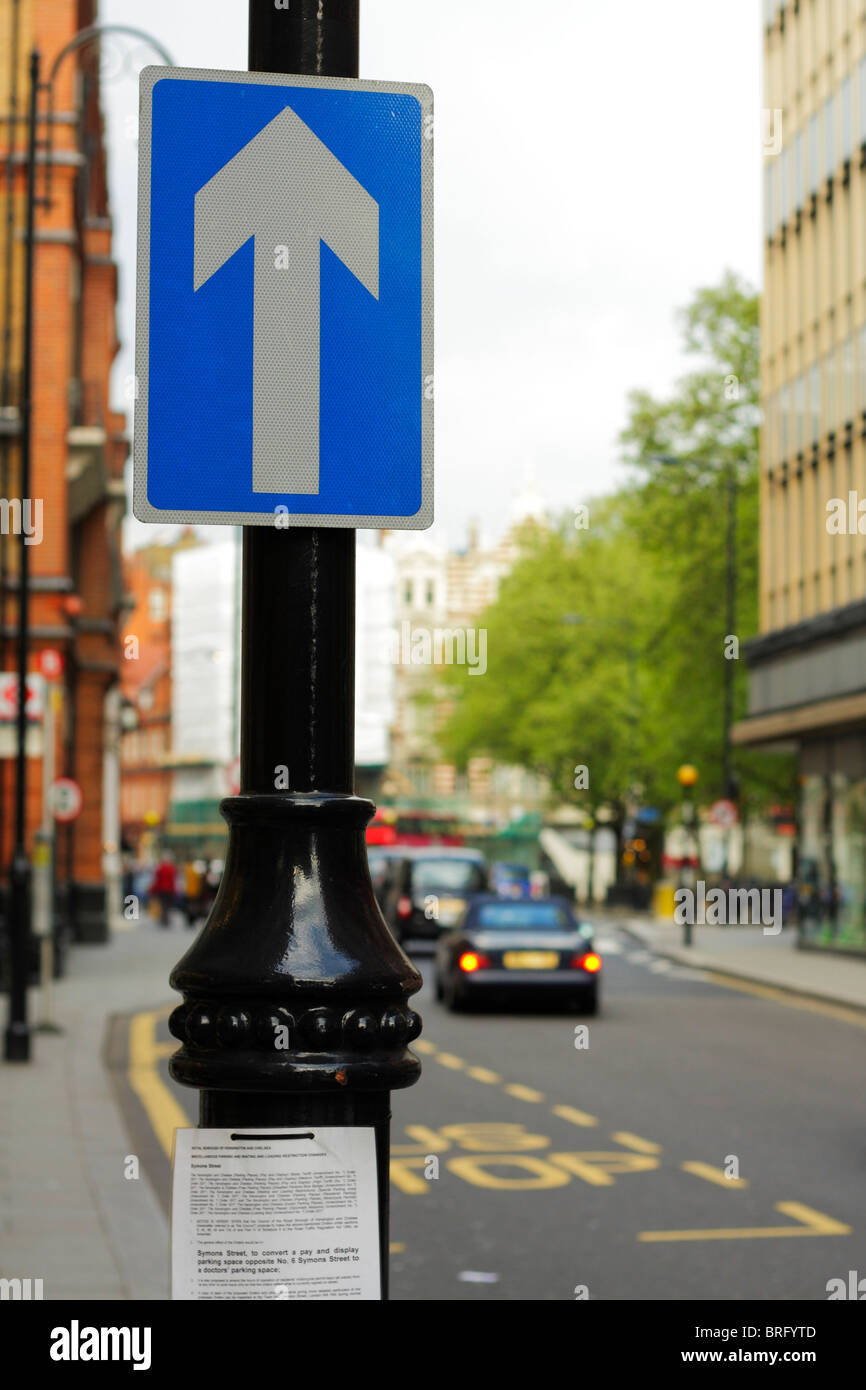 One Way Road Sign Uk Straight High Resolution Stock Photography and ... One Way Street Signs