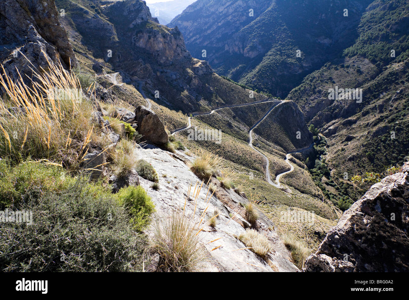 monachil gorge area Sierra Nevada National Park Spain Europe Stock Photo
