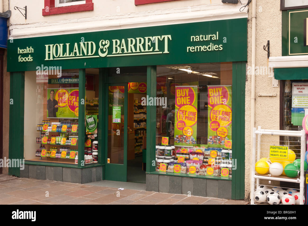 The Holland & Barrett health food shop store at Keswick , Cumbria , England , Great Britain , Uk Stock Photo