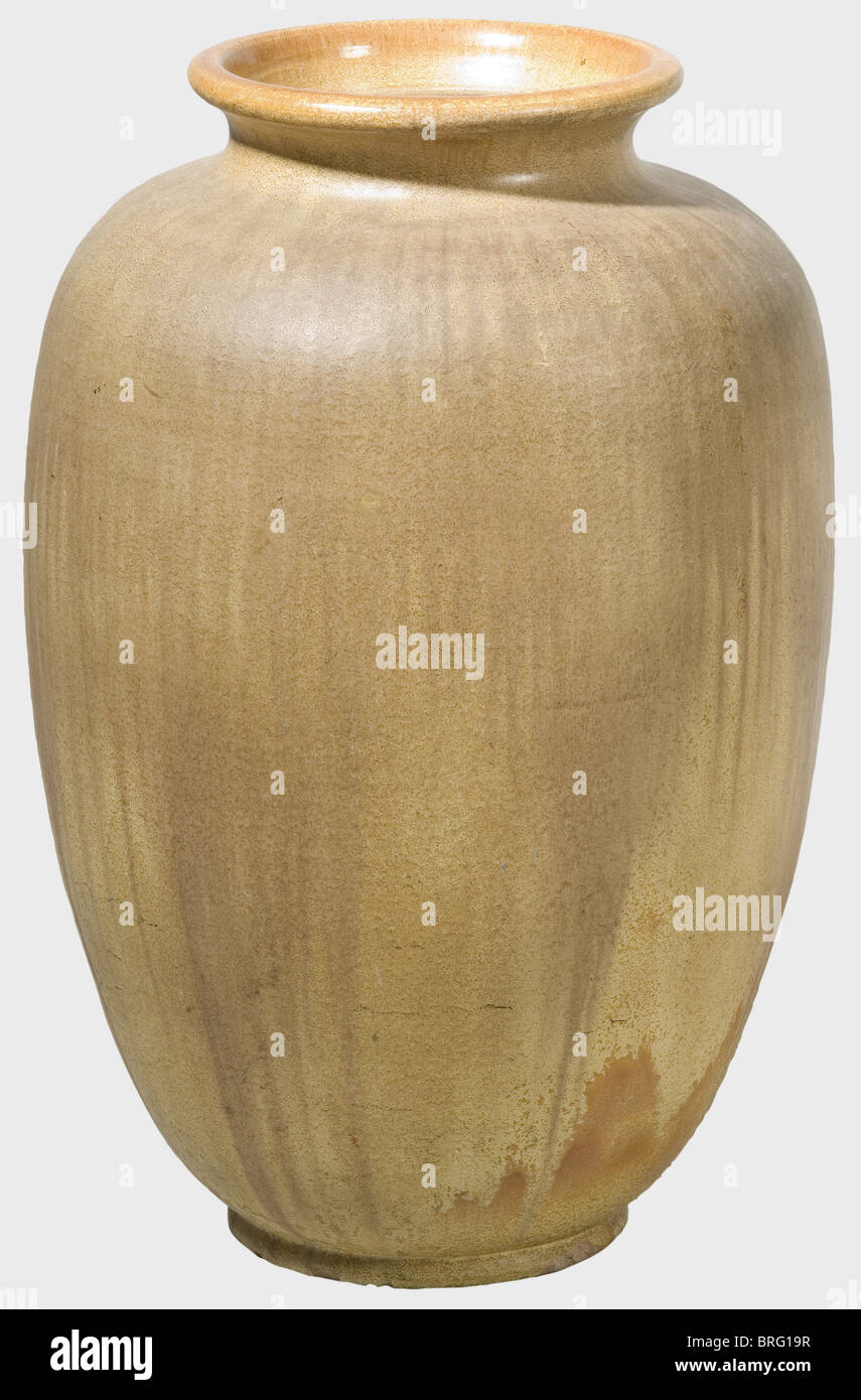 A Large Floor Vase Fired Clay With A Varying Brown Glaze Stock