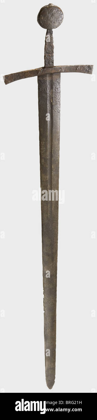 A Central European knightly sword,circa 1250. A double-edged blade with ...