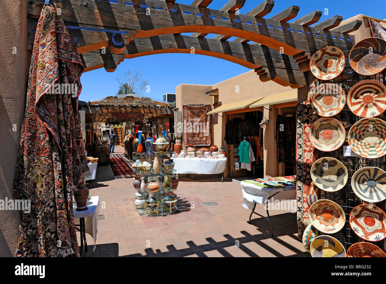 Shopping area downtown Santa Fe New Mexico Stock Photo Alamy