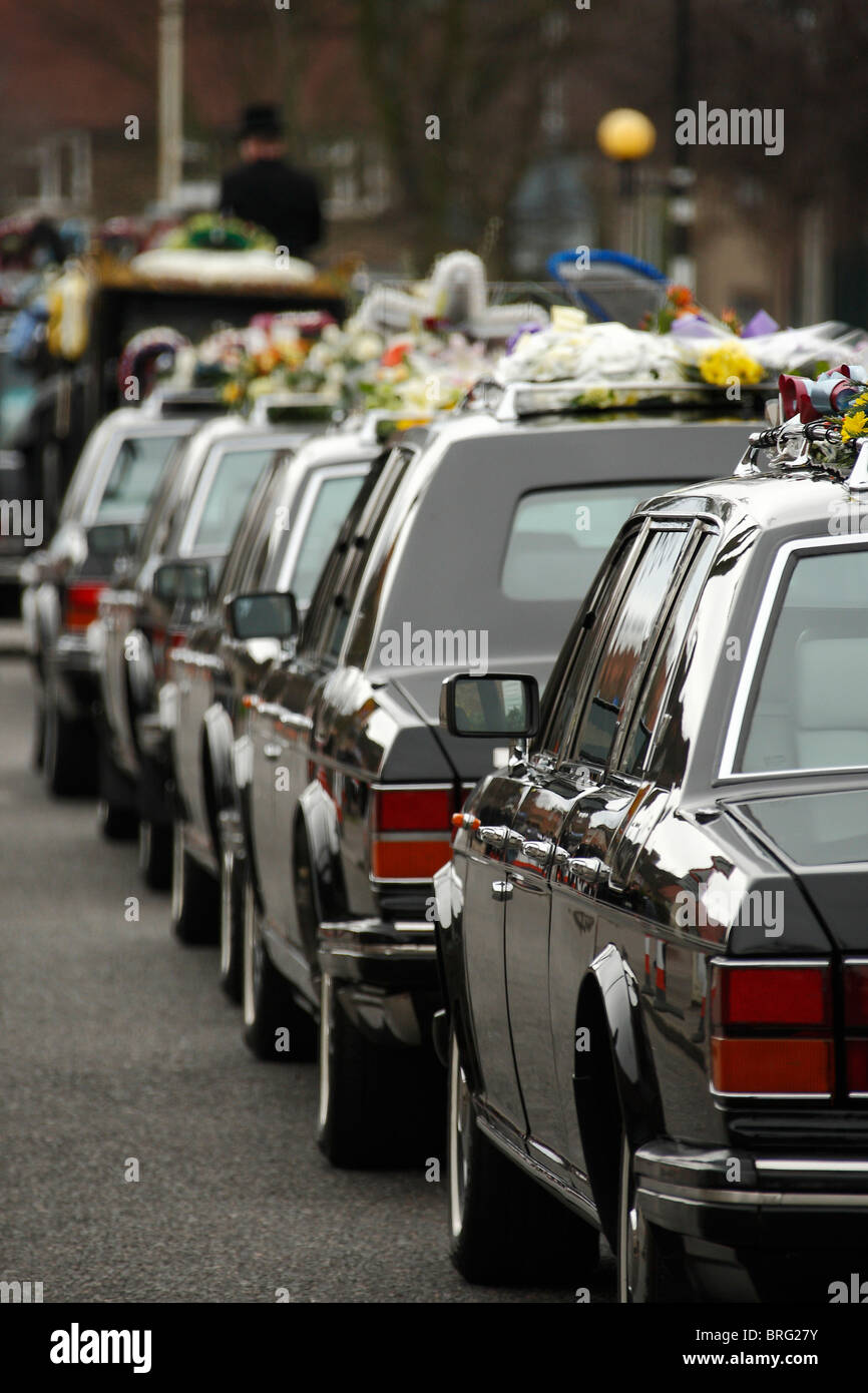 Funeral Cortège, Military funeral of young soldier killed whilst on active service in Afghanistan. Stock Photo