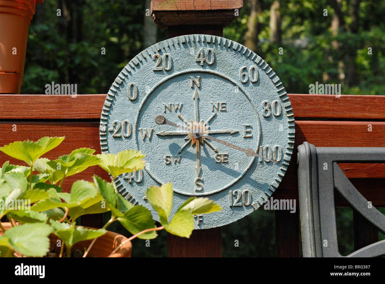 Outdoor thermometer in the hot sun Stock Photo Alamy