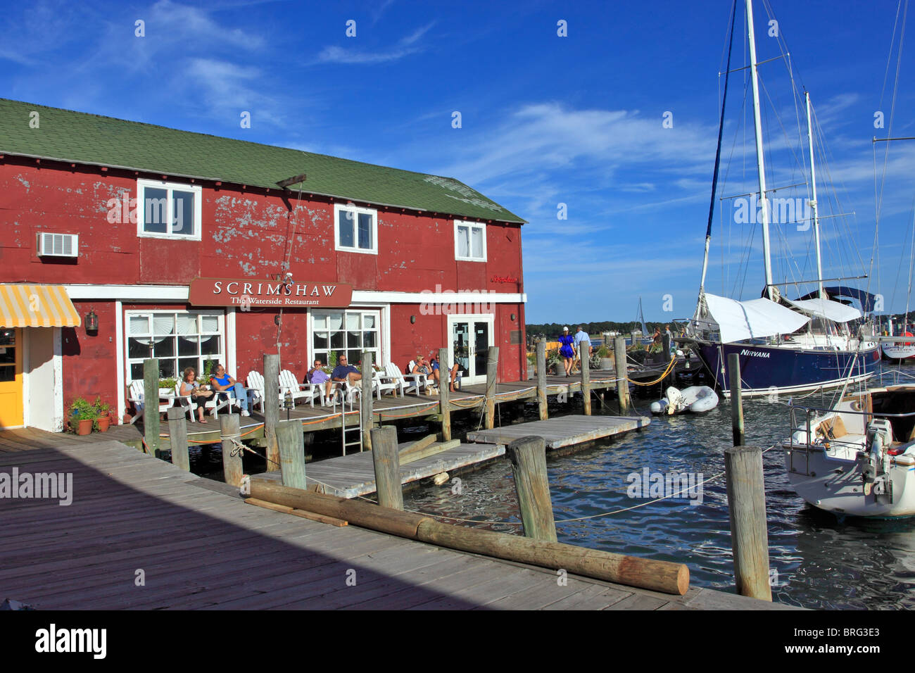 Greenport Harbor on the eastern north fork of Long Island NY Stock