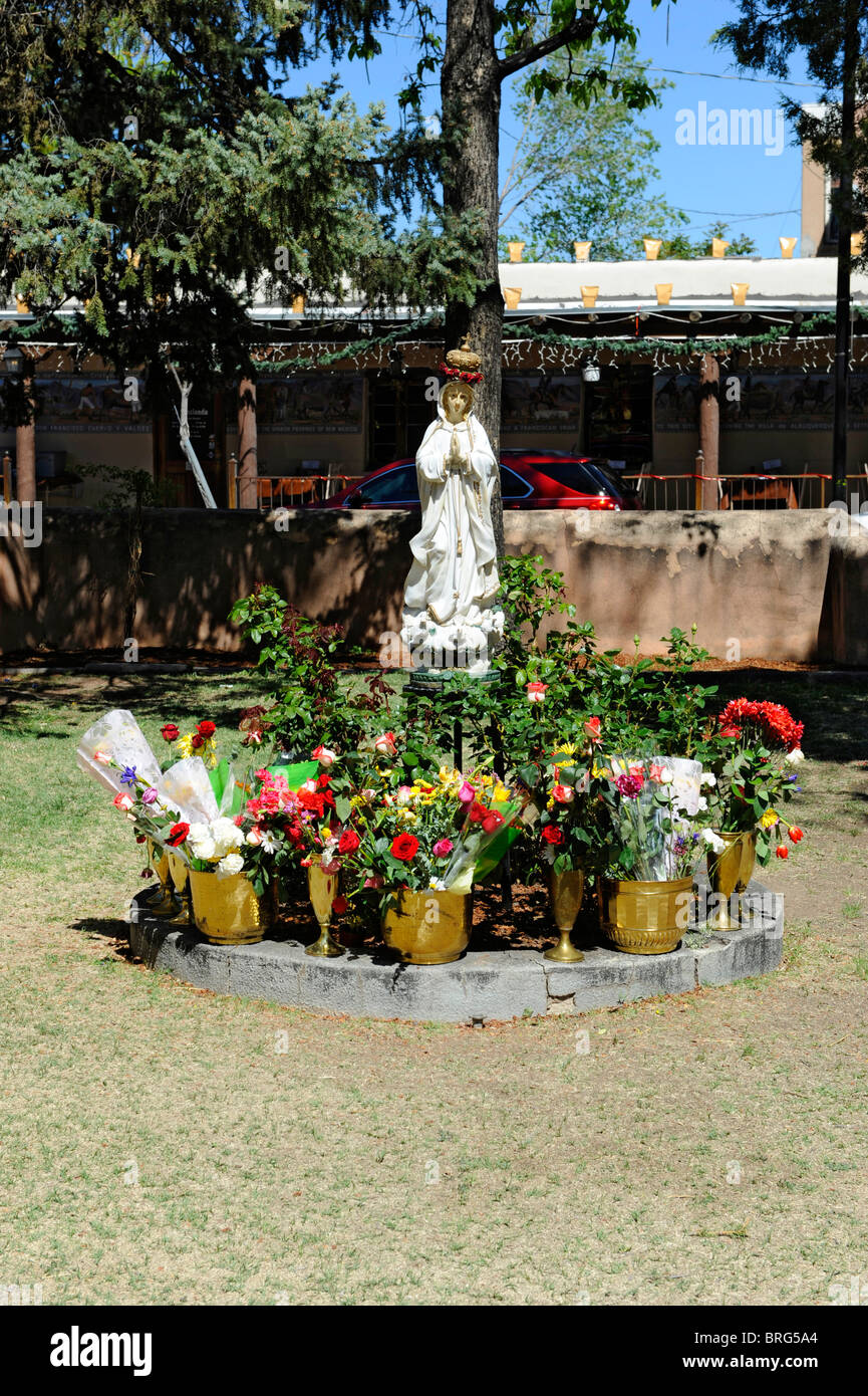 Religious statue of Blessed Mother in Old Town Albuquerque New Mexico Stock Photo