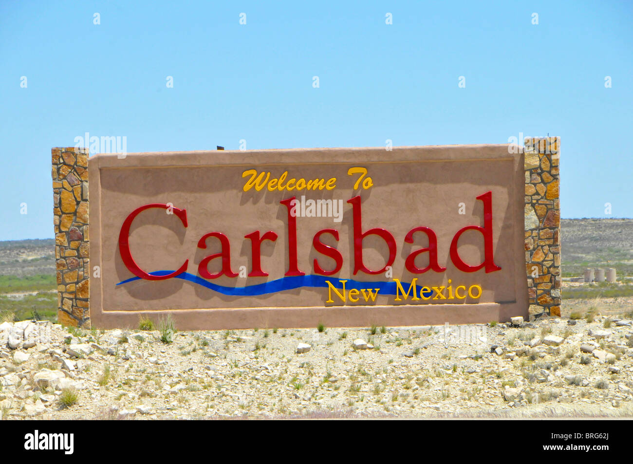Sign for Carlsbad New Mexico Stock Photo Alamy