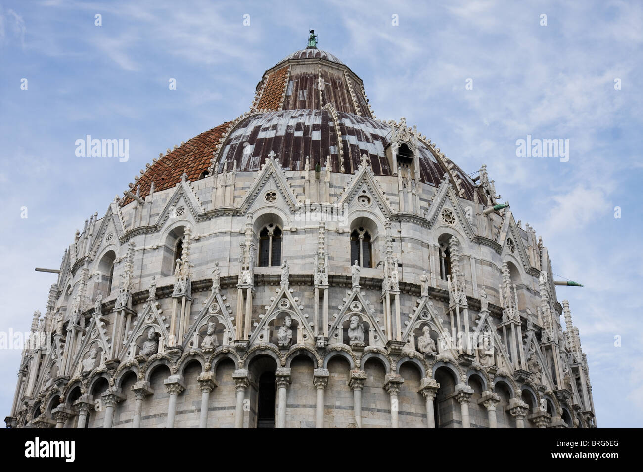 The dome of the Baptistry in Pisa Stock Photo