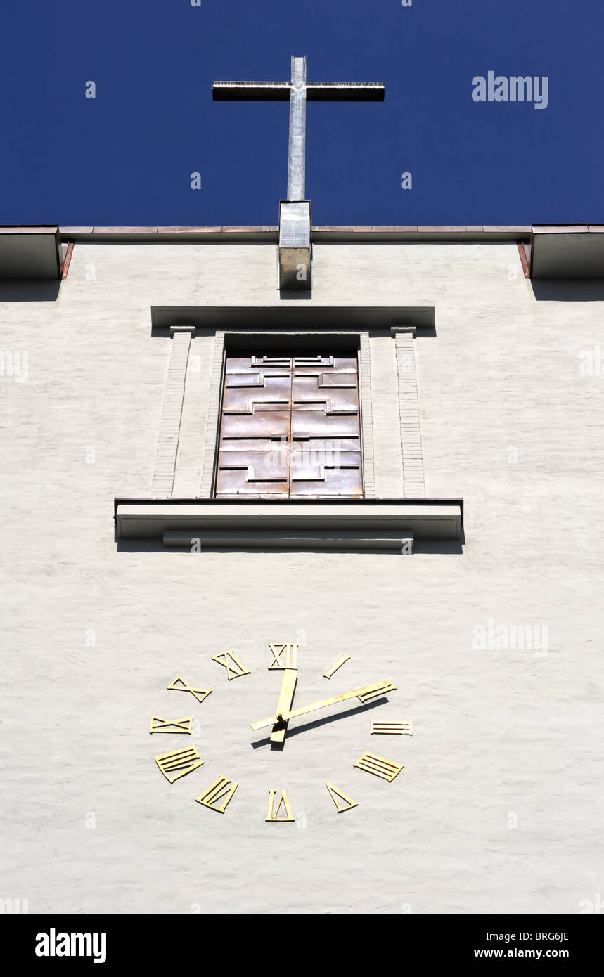 Detail of old church clock in Oslo, Norway Stock Photo