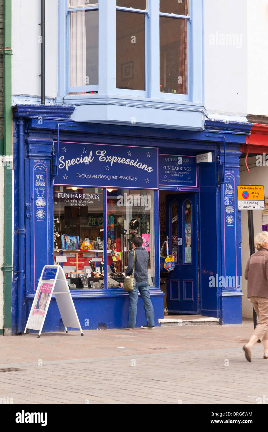 The Special Expressions exclusive designer jewellery shop store at Keswick , Cumbria , England , Great Britain , Uk Stock Photo