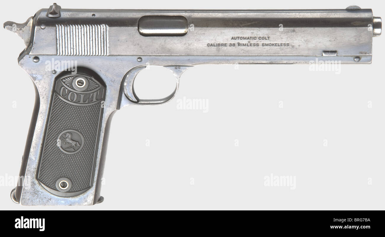 A Colt model 1902(Military)Automatic Pistol,calibre .38 rimless,no ...